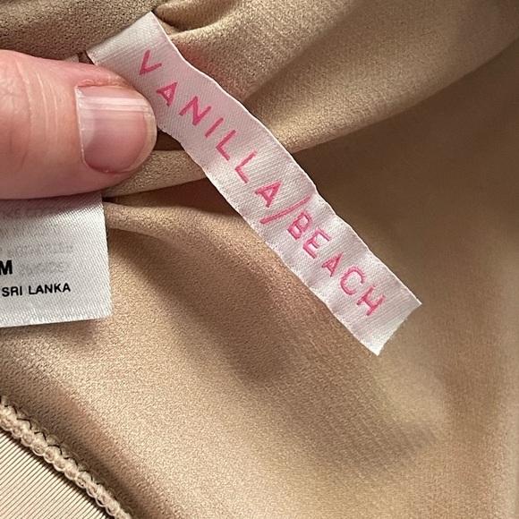 Vanilla Beach floral scalloped high neck halter tie bikini 2 piece swim - Picture 3 of 7